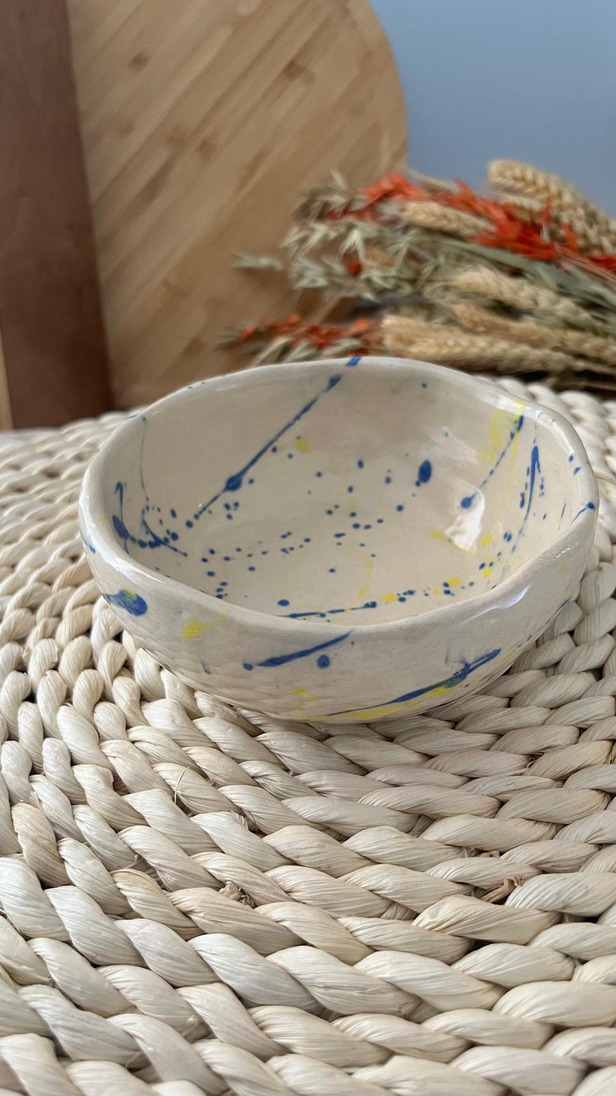 Conjunto Pequeno-almoço Bowl Artesanal - Colecção Flores e Rabiscos - APENAS DISPONÍVEL POR ENCOMENDA